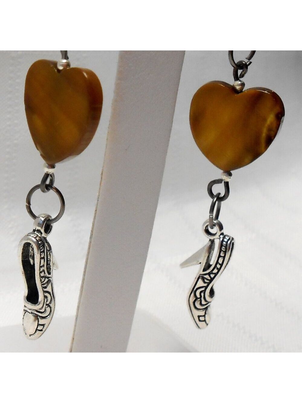 No 774 Handmade earrings with Tibetan silver charms shoes